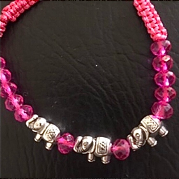 💗 Elephant Pink Bracelet 6”-8” adjustable NEW - Picture 2 of 4